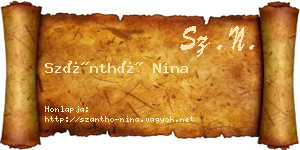 Szánthó Nina névjegykártya
